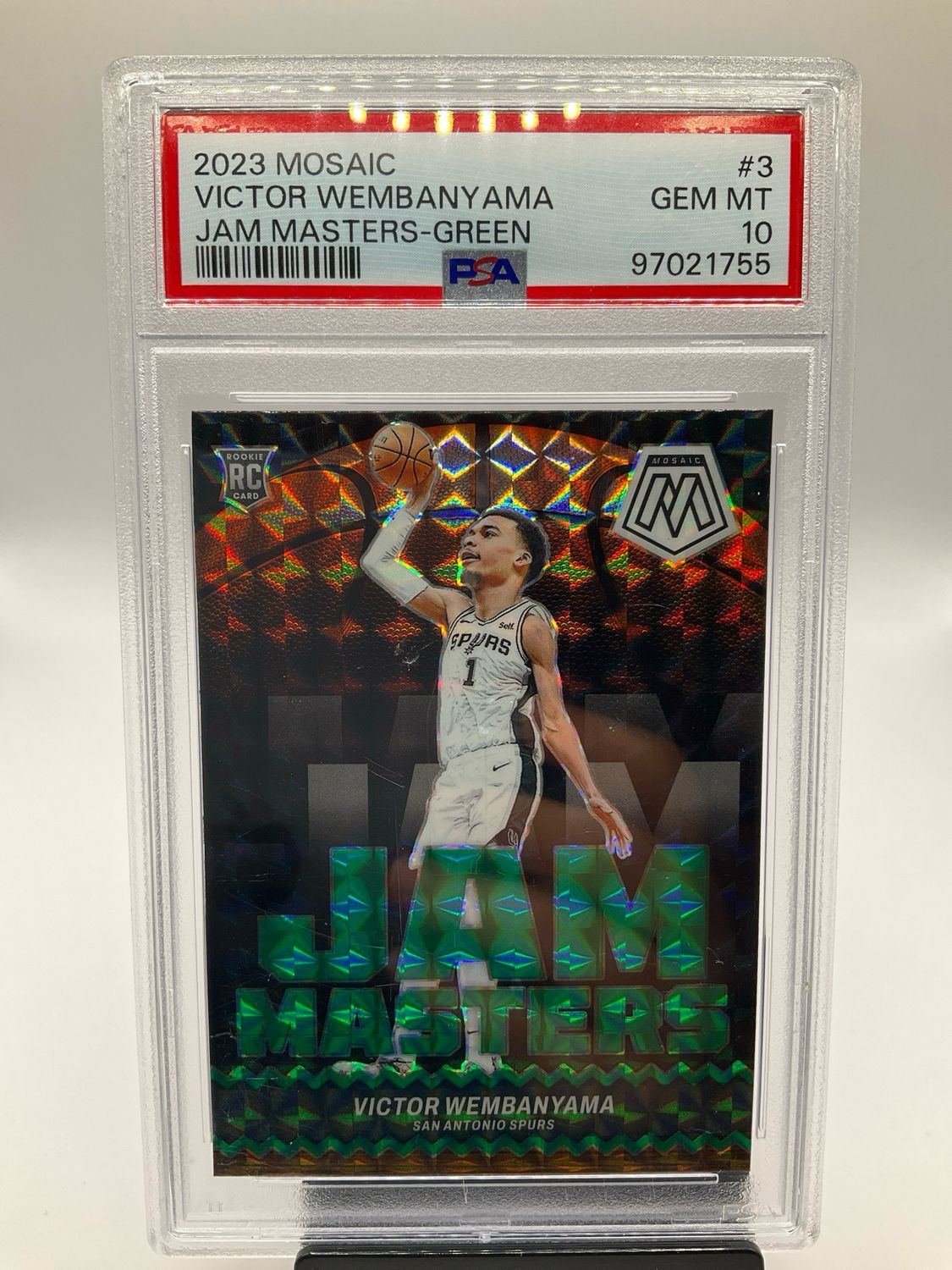 2023 MOSAIC VICTOR WEMBANYAMA GREEN JAM MASTERS PSA 10