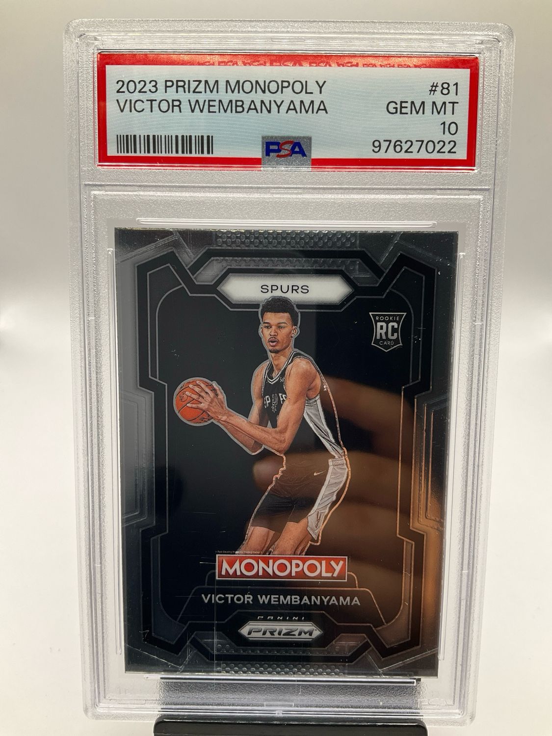 2023 PRIZM MONOPOLY VICTOR WEMBANYAMA PSA 10