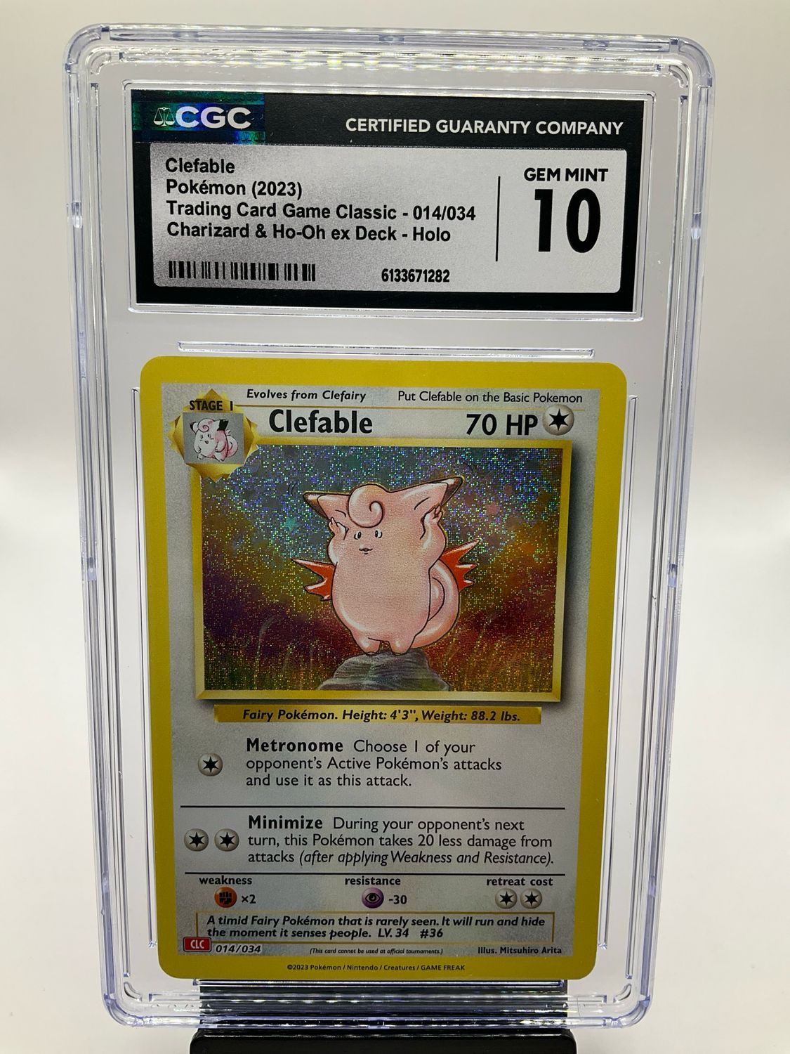 2023 POKEMON CLEFABLE 014/034 CGC 10