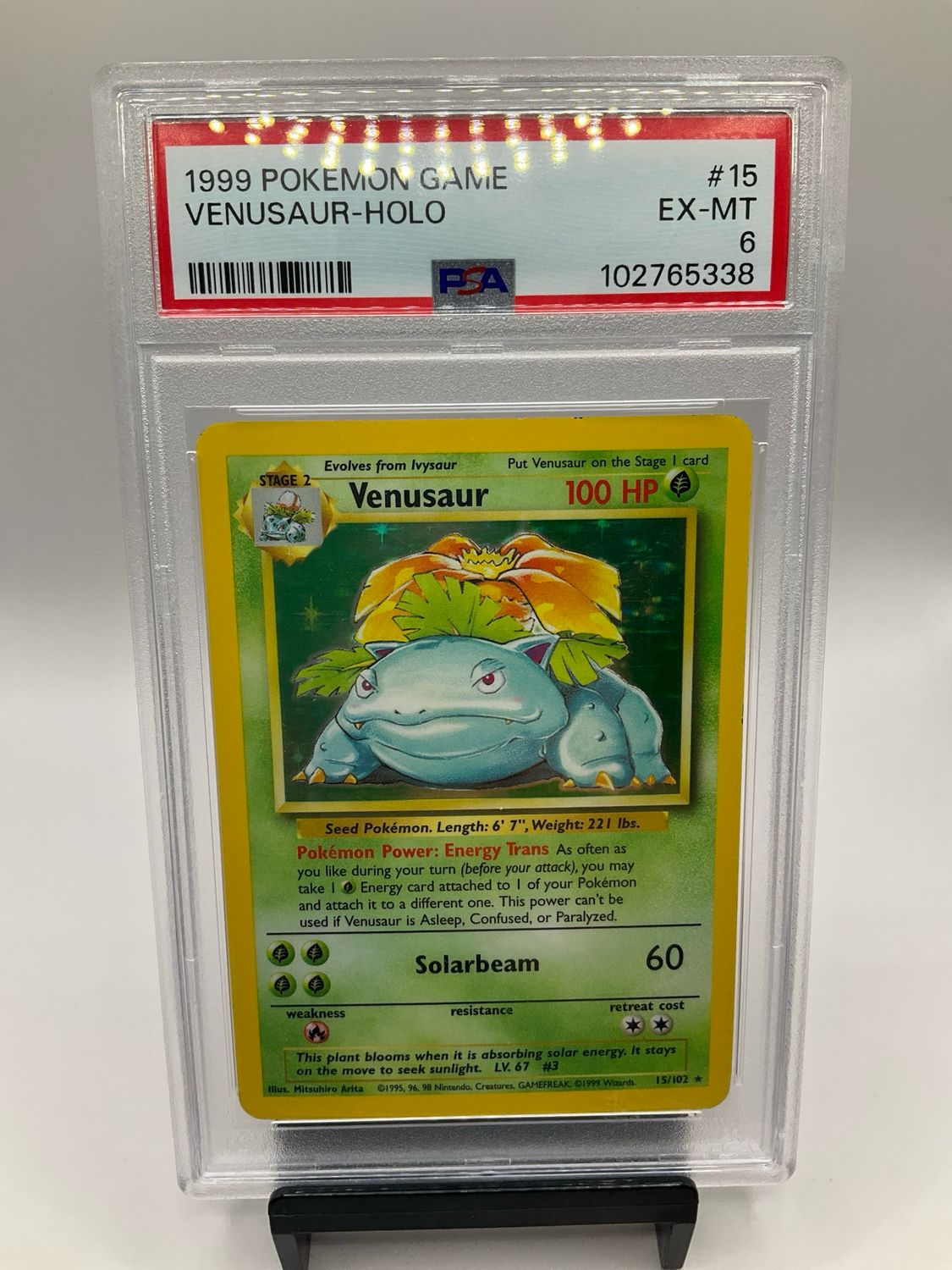 1999 POKEMON BASE SET VENUSAUR HOLO 15/102 PSA 6