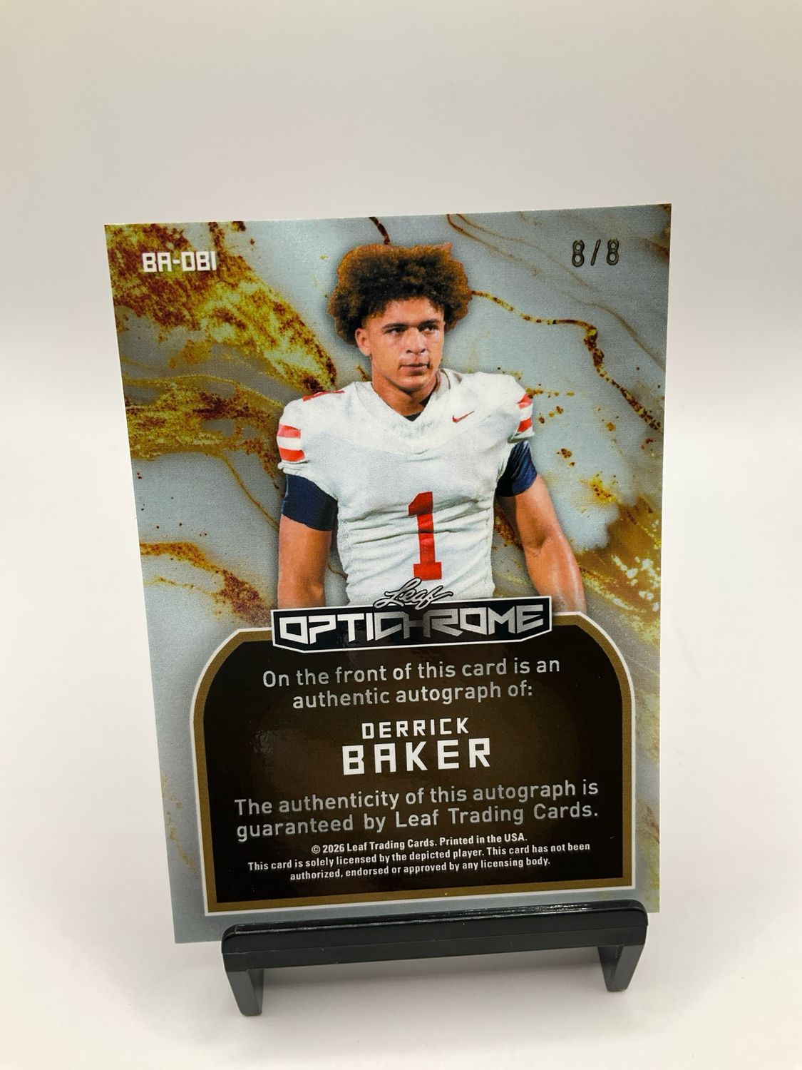 2026 LEAF OPTICHROME DERRICK BAKER /8 AUTO NO. BA-DBI