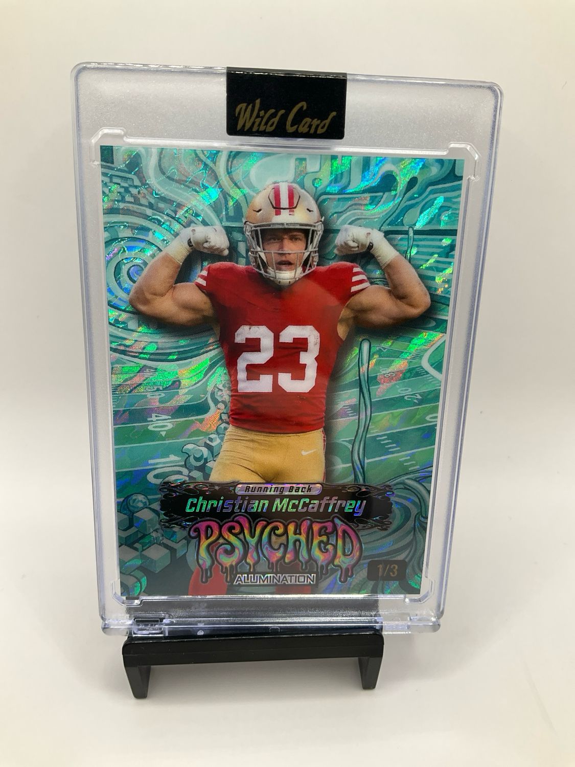 2026 WILD CARD ALUMINATION CHRISTIAN MCCAFFREY PSYCHED /3 JPCY2-CM