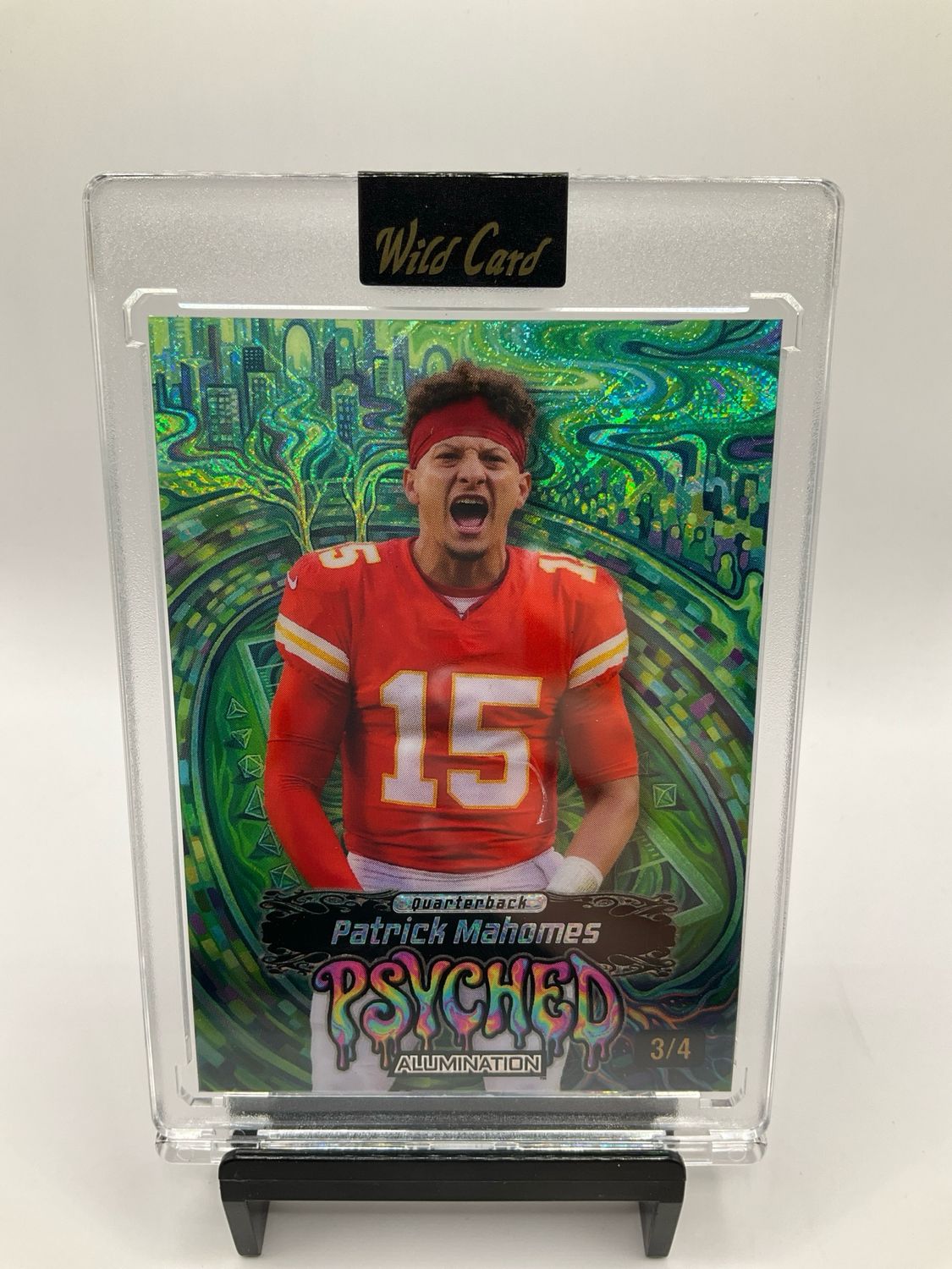 2026 WILD CARD JUST THE HITS PATRICK MAHOMES PSYCHED /4 JPGR2-PM