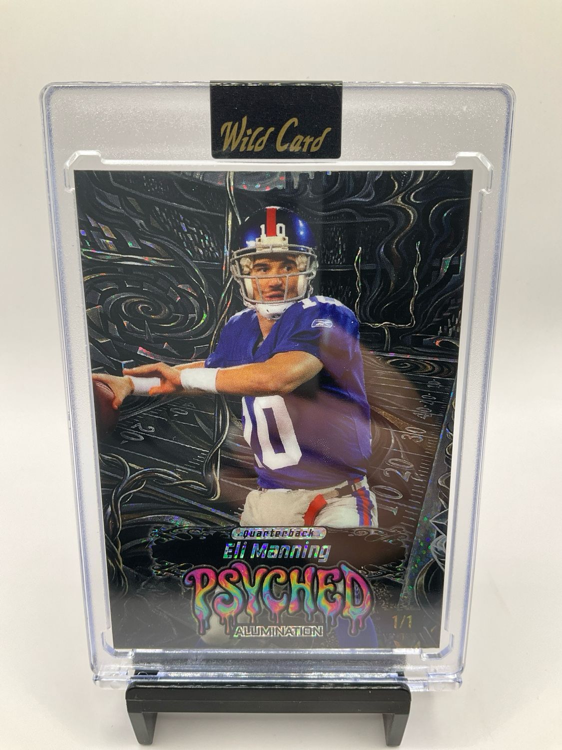 2026 WILD CARD JUST THE HITS ELI MANNING PSYCHED 1/1 JPBK3-EM