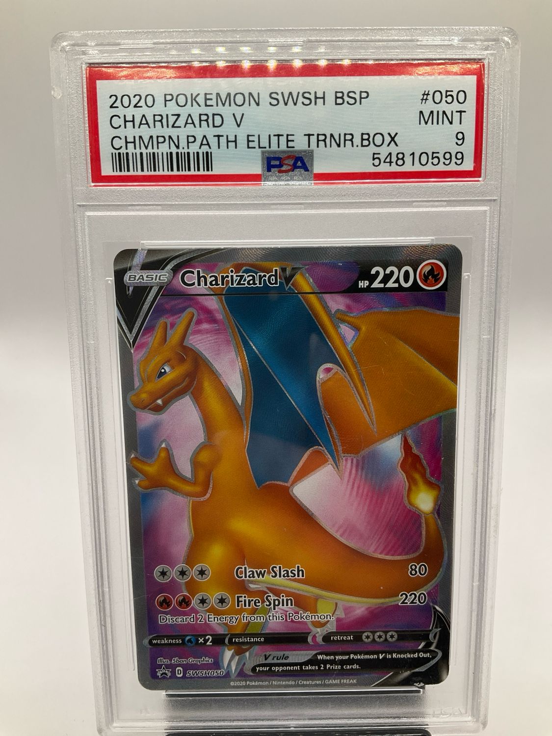 2020 POKEMON CHARIZARD V BLACK STAR PROMO SWSH 50 PSA 9