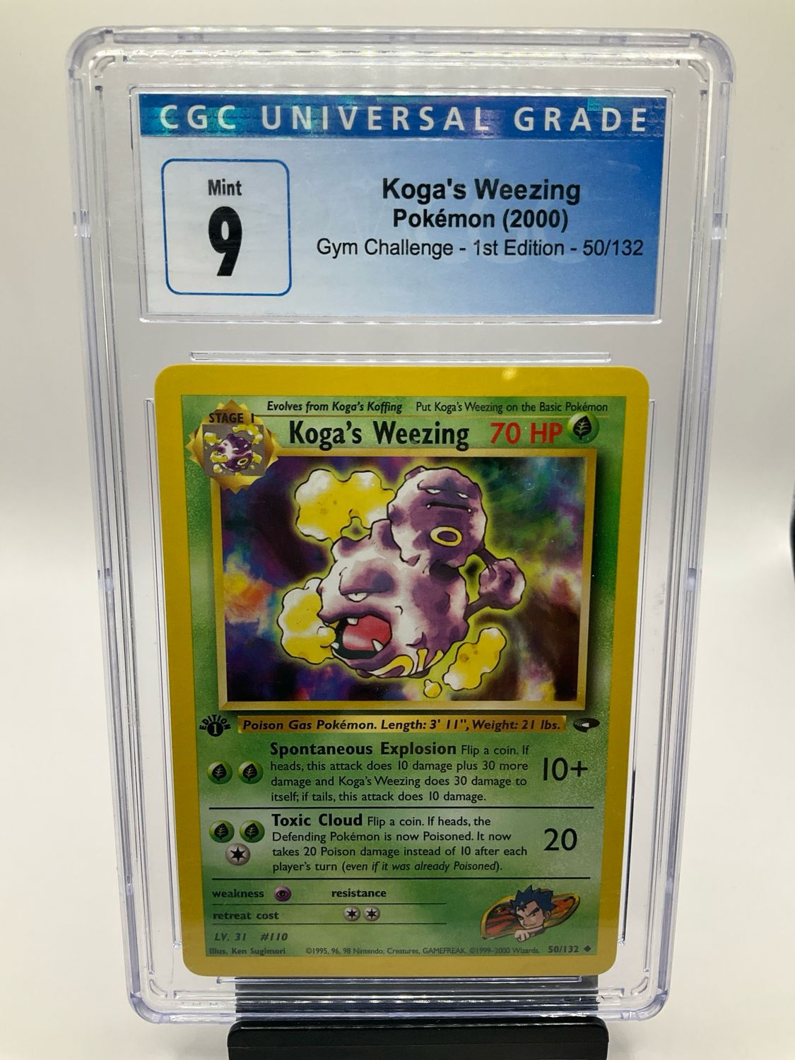 1999 POKEMON KOGA'S WEEZING 1ST EDITION 50/132 CGC 9
