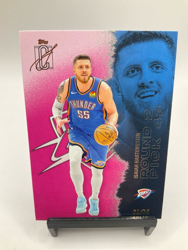 2025/26  TOPPS SIGNATURE CLASS ISAIAH HARTENSTEIN ROUND 2 PICK 43 PINK /75