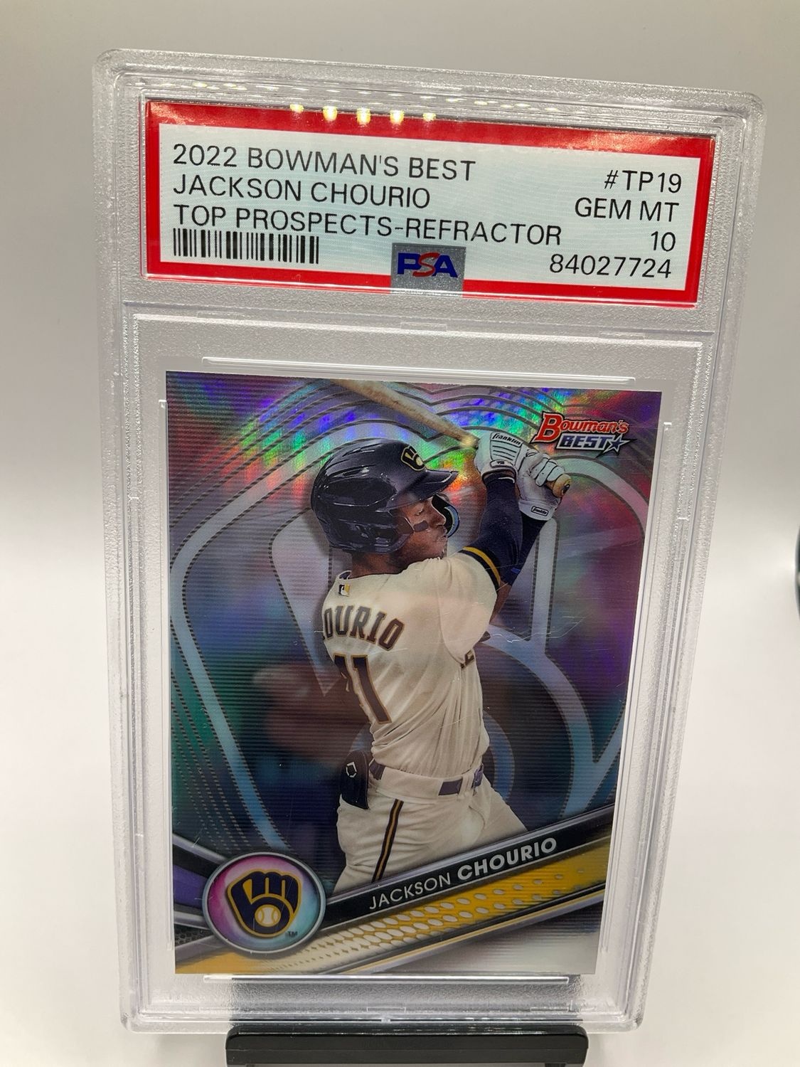2022 BOWMAN'S BEST JACKSON CHOURIO REFRACTOR PSA 10 NO. TP19