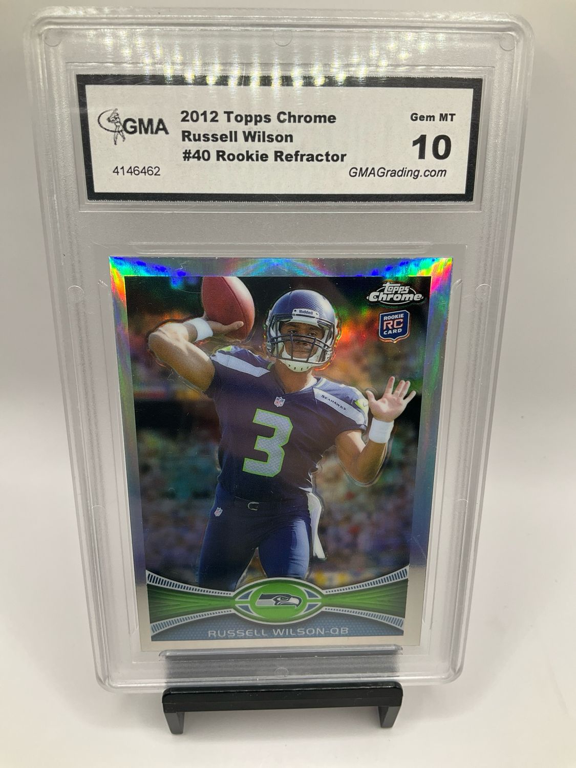 2012 TOPPS CHROME RUSSELL WILSON REFRACTOR GMA 10 NO. 40