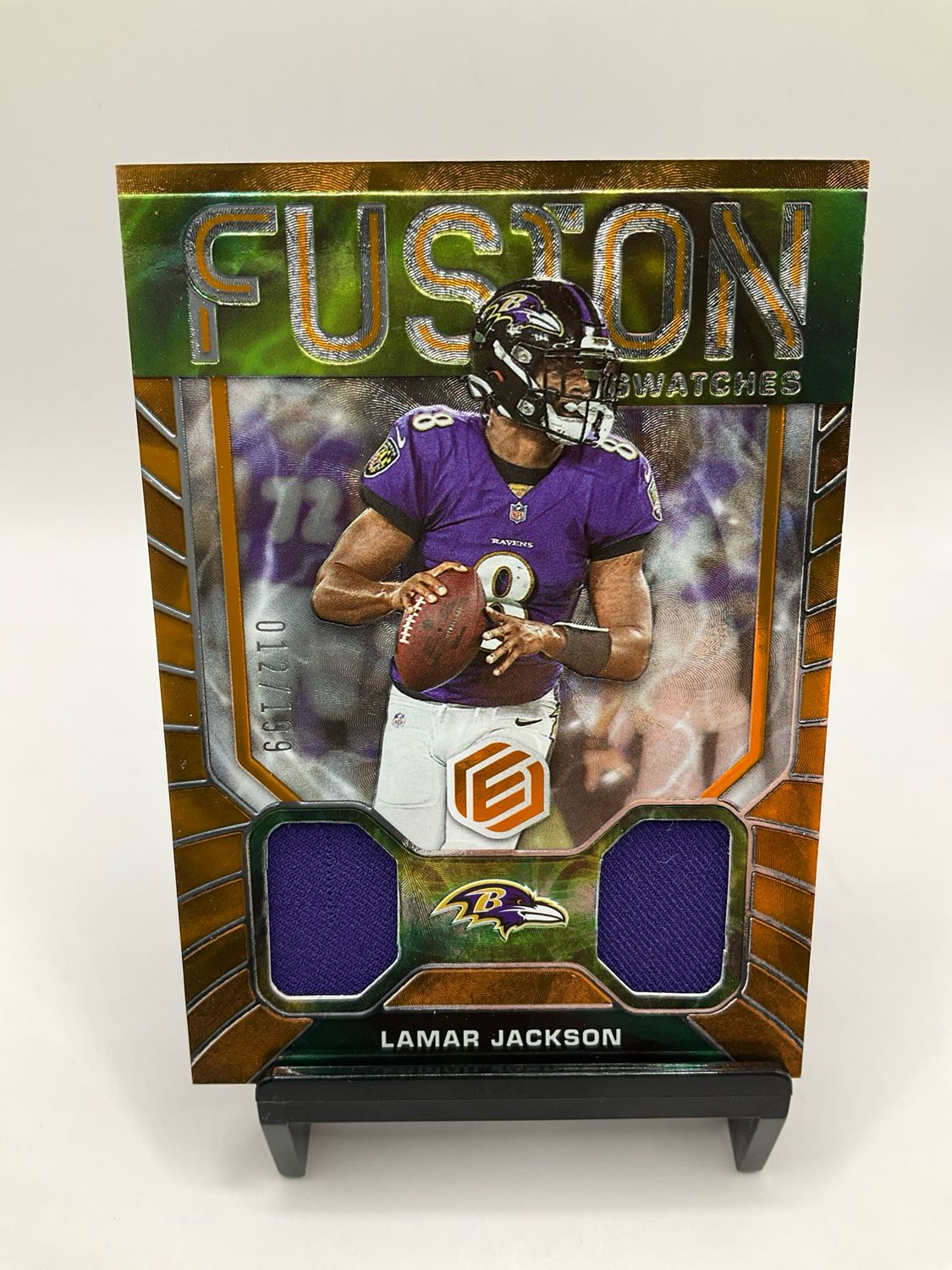 2022 ELEMENTS LAMAR JACKSON FUSION SWATCHES /199 NO. FS-7