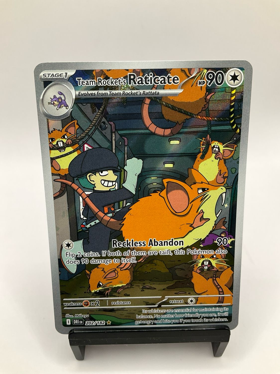 2025 POKEMON TEAM ROCKET'S RATICATE ART RARE 202/182