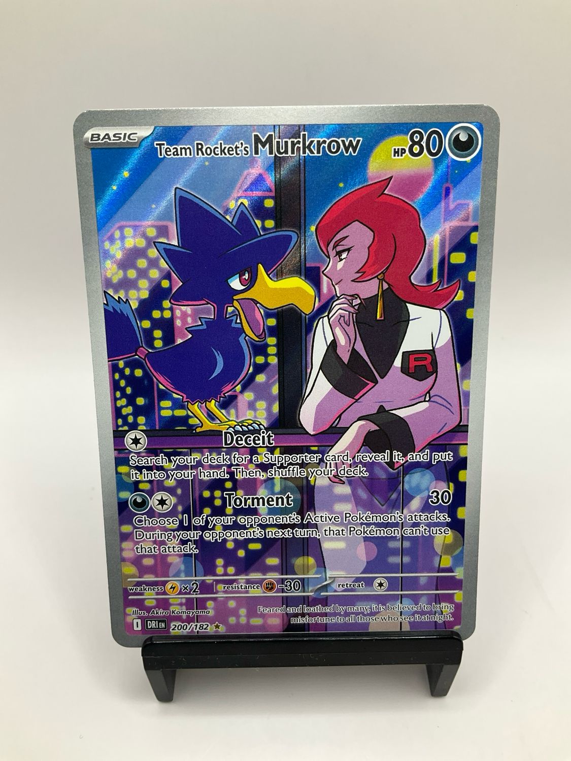 2025 POKEMON TEAM ROCKET'S MURKROW ART RARE 200/182