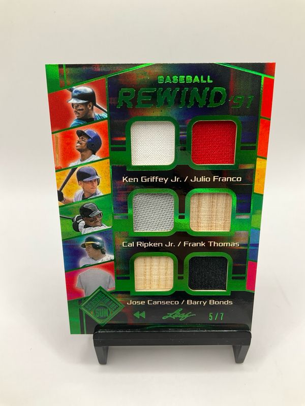 2026 LEAF BASEBALL REWIND '91 GRIFFEY, FRANCO, RIPKEN, THOMAS, CANSECO, BONDS DAWSON, GLAVINE, CLEMENS, RYAN, PALMEIRO, CLARK /7 NO. BR-14