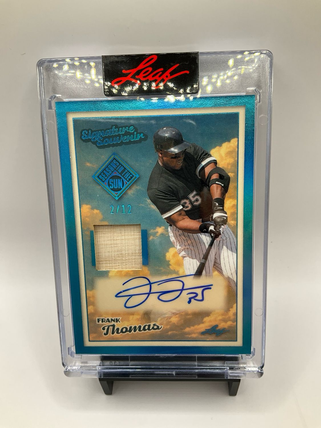 2026 LEAF SEASONS IN THE SUN FRANK THOMAS RELIC AUTO /12 NO. SS-FT1