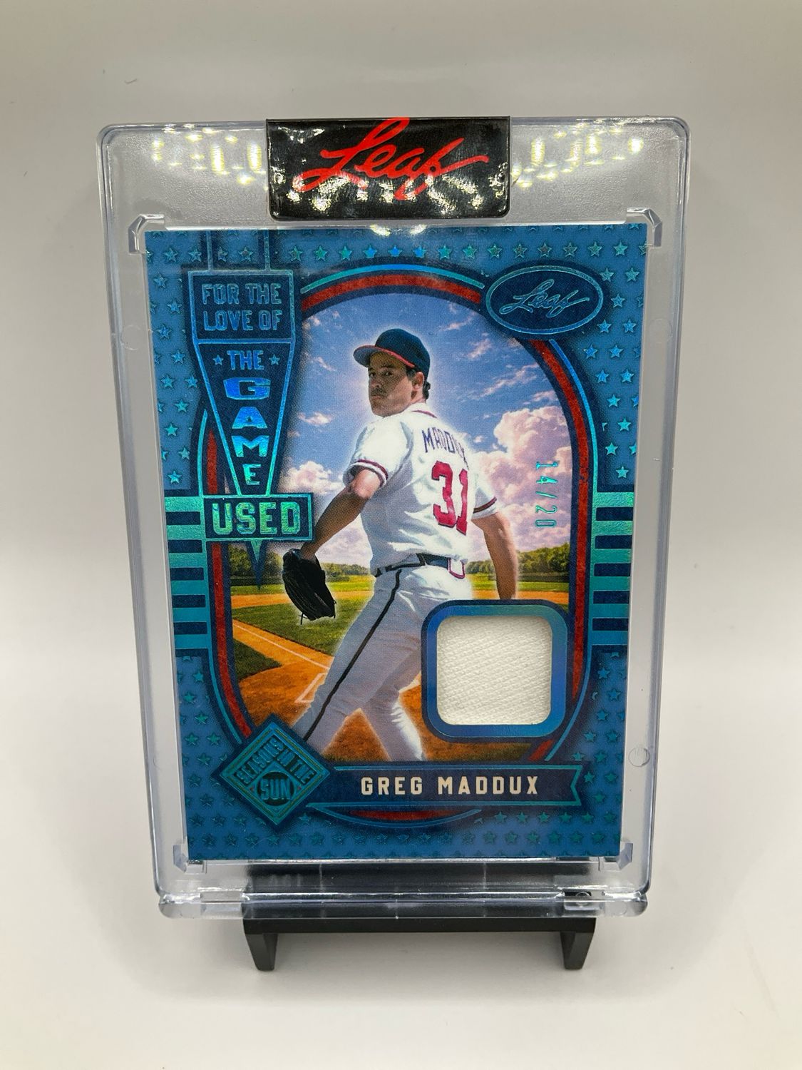 2026 LEAF SEASONS IN THE SUN GREG MADDUX PATCH /20 NO. FL-16
