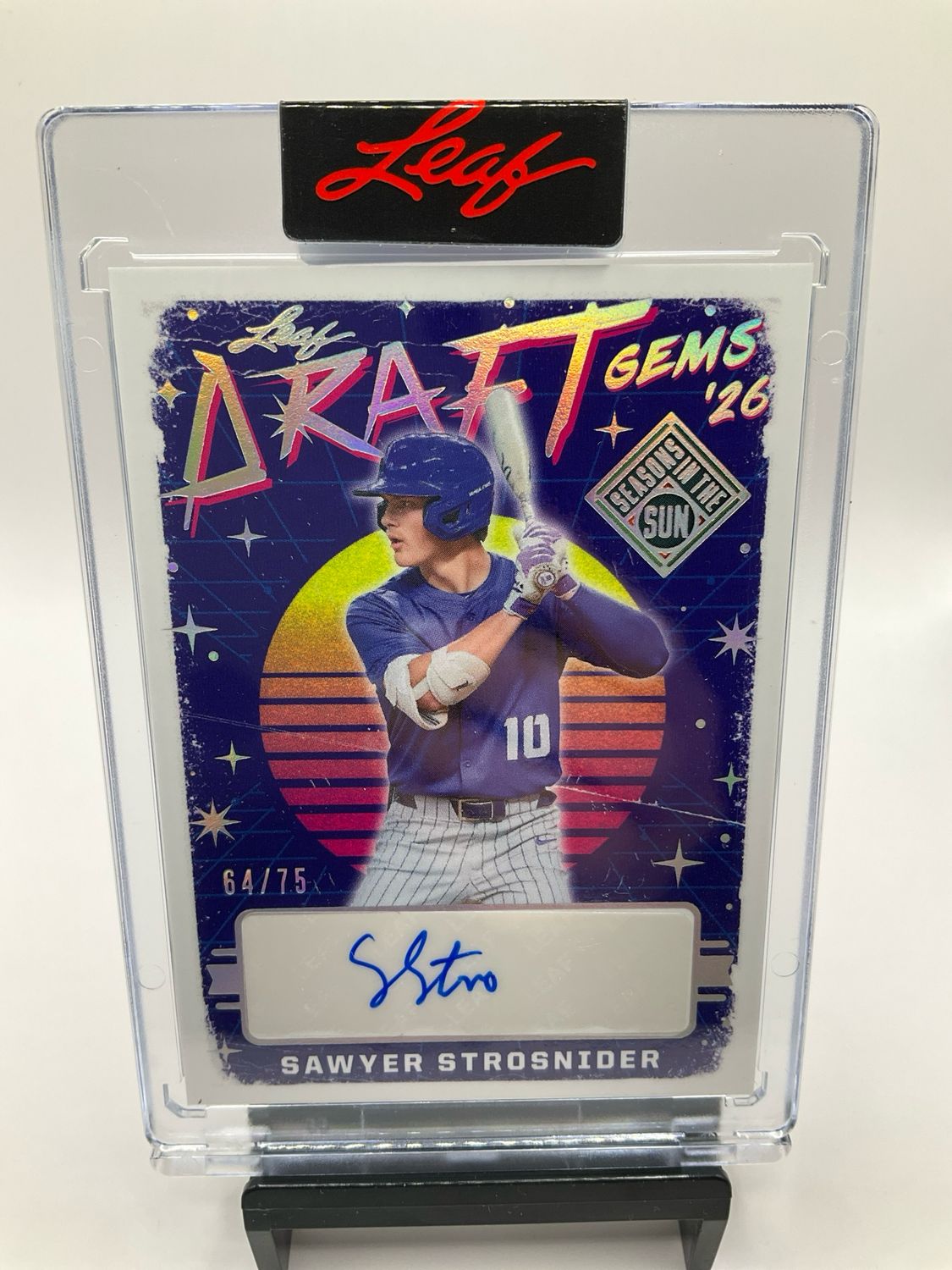 2026 LEAF SEASONS IN THE SUN SAWYER STROSNIDER AUTO /75 NO. DG-SS1