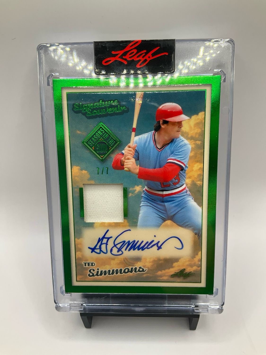 2026 LEAF SEASONS IN THE SUN TED SIMMONS PATCH AUTO /7 NO. SS-TS1