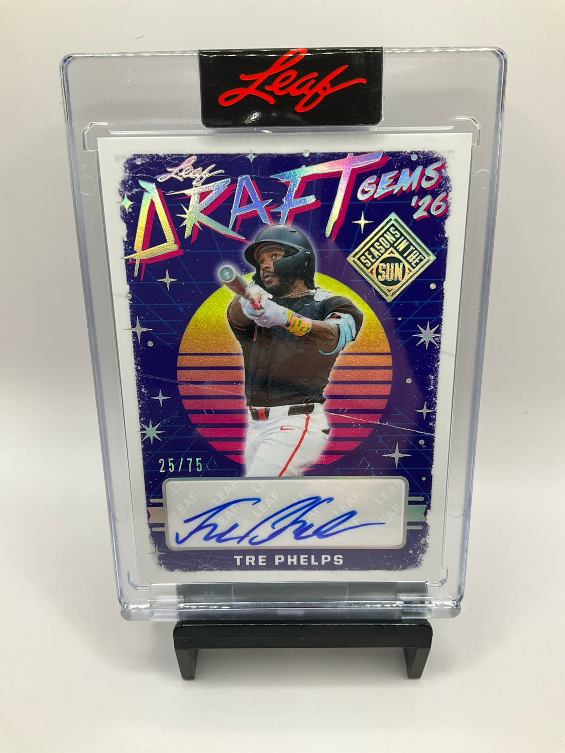 2026 LEAF SEASONS IN THE SUN TRE PHELPS AUTO /75 NO. DG-TP1