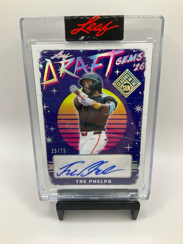 2026 LEAF SEASONS IN THE SUN TRE PHELPS AUTO /75 NO. DG-TP1