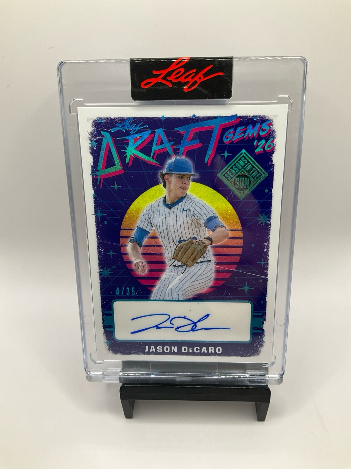 2026 LEAF SEASONS IN THE SUN JASON DECARO AUTO /35 NO. DG-JDC