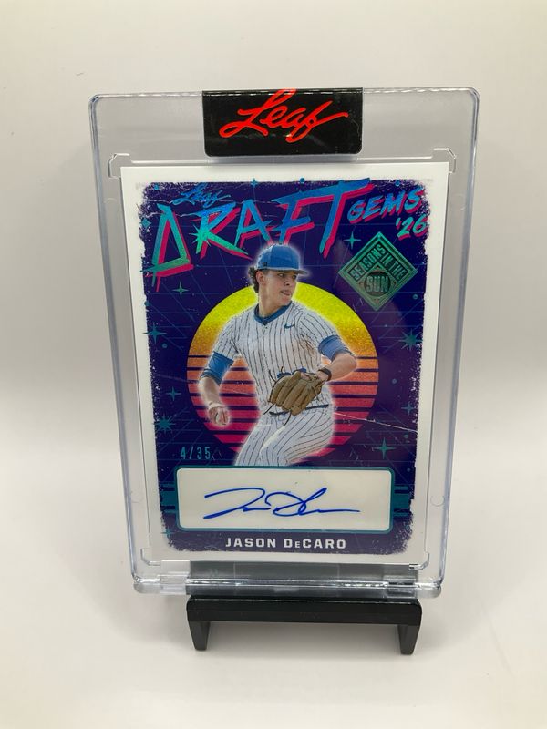 2026 LEAF SEASONS IN THE SUN JASON DECARO AUTO /35 NO. DG-JDC