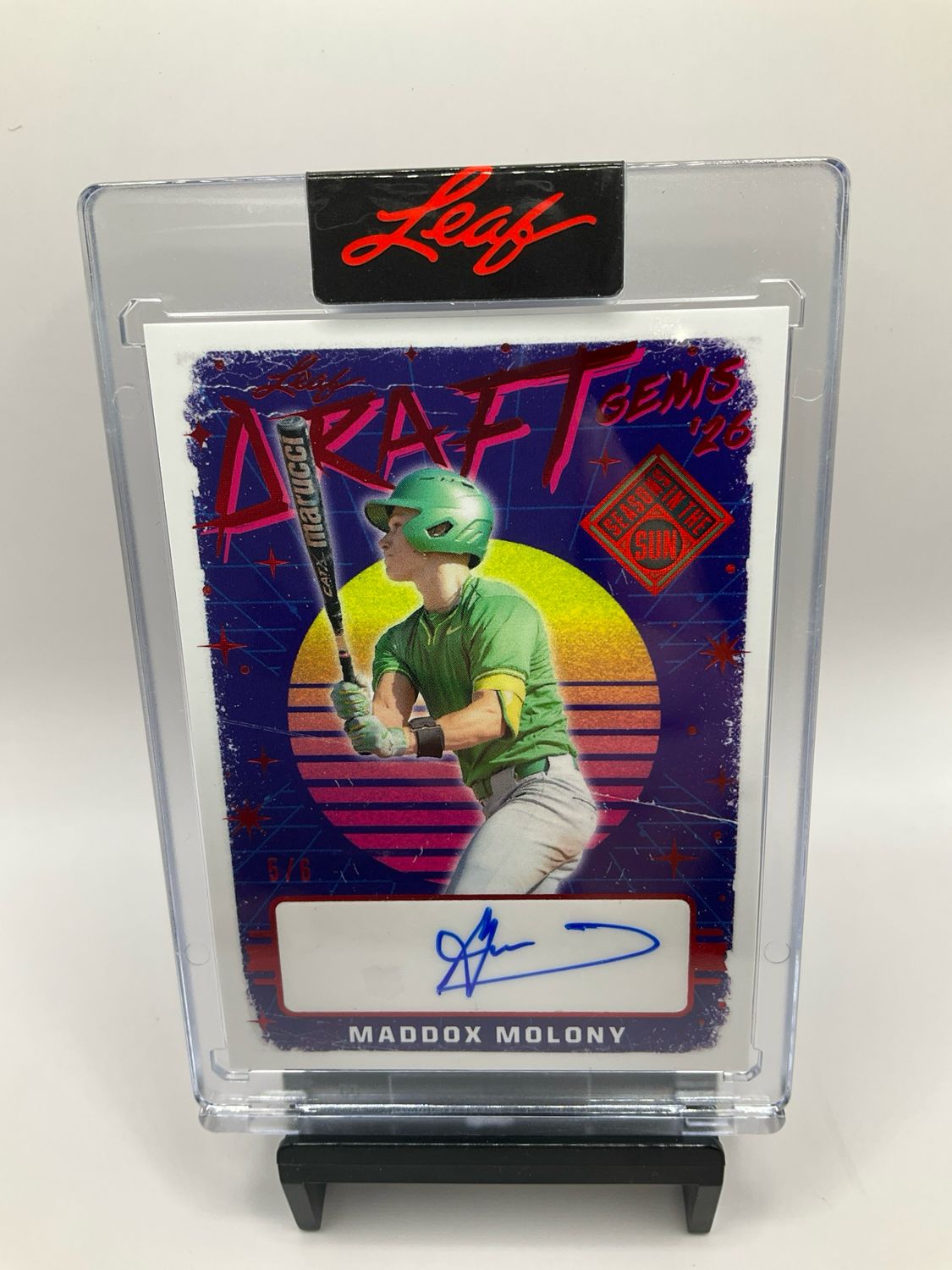 2026 LEAF SEASONS IN THE SUN MADDOX MOLONY /6 AUTO NO. DG-MM1