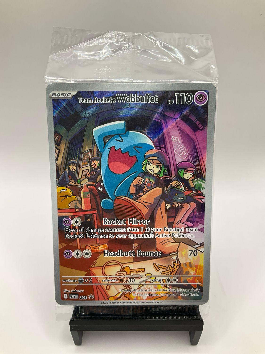 2025 Pokemon Team Rocket's Wobbuffet Black Star Promo 203 SEALED