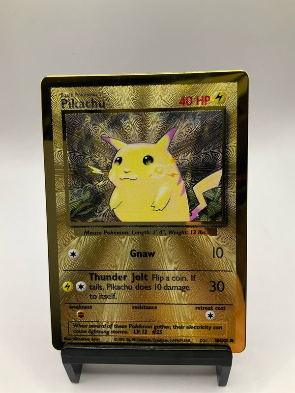 1995 POKEMON GOLD PIKACHU 58/102 METAL