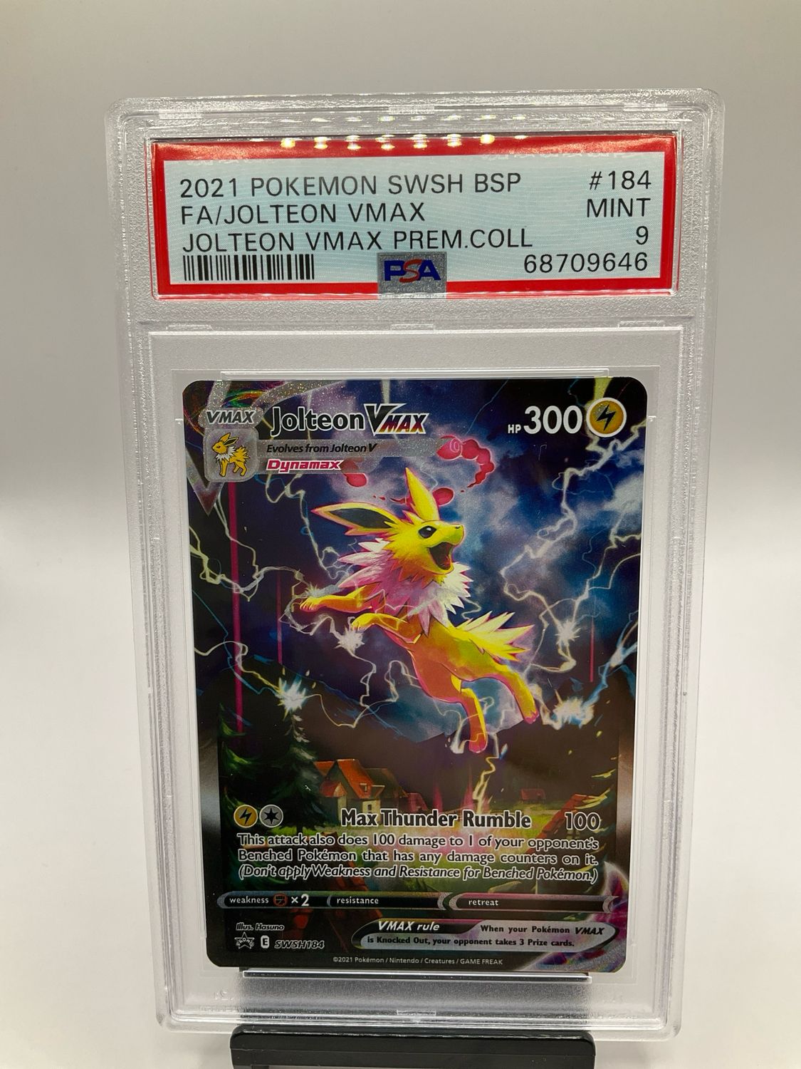 2021 POKEMON JOLTEON VMAX SWSH184 PSA 9