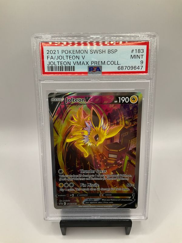 2021 POKEMON JOLTEON V SWSH183 BLACK STAR PROMO PSA 9