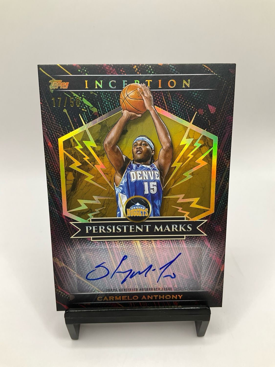 2026 TOPPS INCEPTION CARMELO ANTHONY PERSISTENT MARKS AUTO /50 NO. PM-CA
