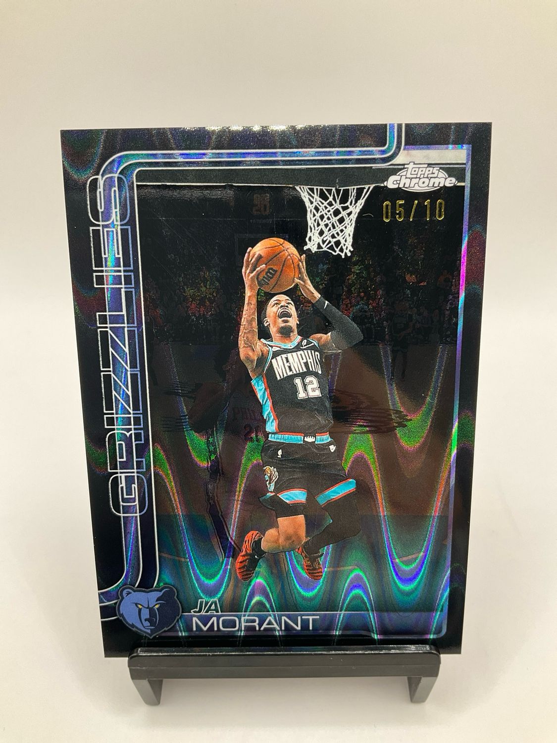 2025 TOPPS CHROME UPDATE JA MORANT BLACK RAYWAVE /10 NO. 29