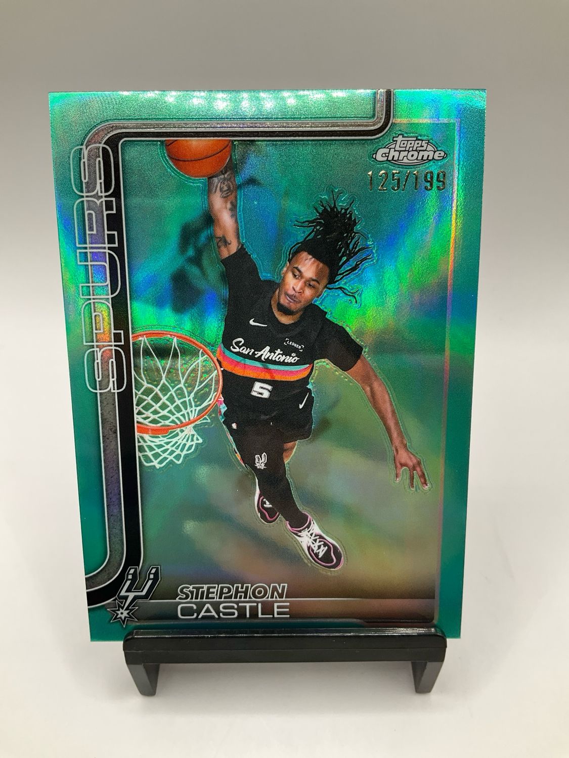 2025 TOPPS CHROME UPDATE STEPHON CASTLE AQUA /199 NO. 82