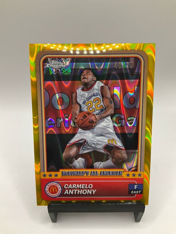 2024 TOPPS CHROME MCDONALD'S CARMELO ANTHONY GOLD RAYWAVE /50 NO. 43
