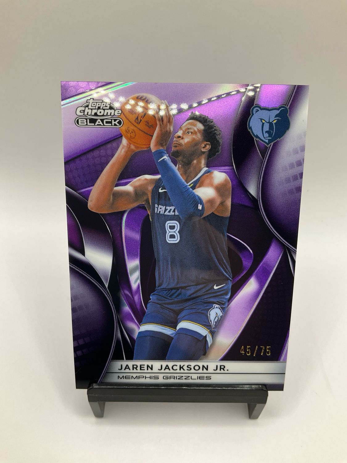 2025 TOPPS CHROME BLACK JAREN JACKSON JR. PURPLE /75 NO. 64