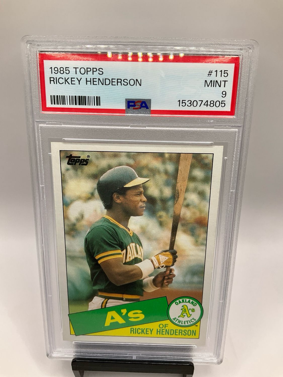 1985 TOPPS RICKEY HENDERSON PSA 9