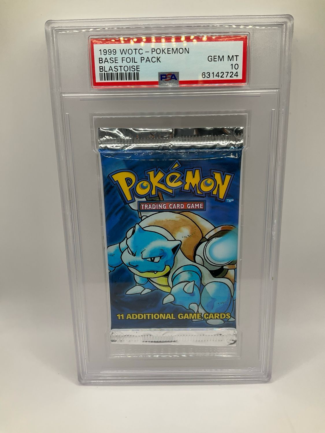 1999 WOTC POKEMON BASE FOIL PACK BLASTOISE PSA 10