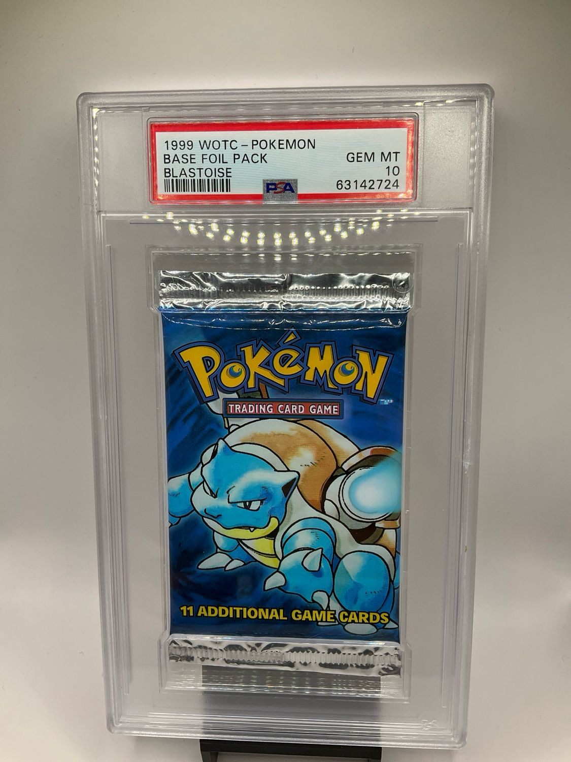 1999 POKEMON BASE FOIL PACK BLASTOISE PSA 10