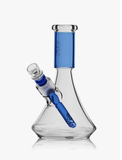 GRAV® Large Deco Beaker Bong -  Light Cobalt color