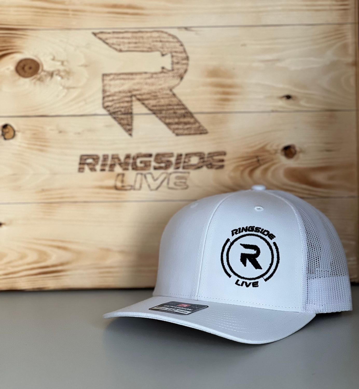 Richardson 112 - Ringside Live White with Black Stitching