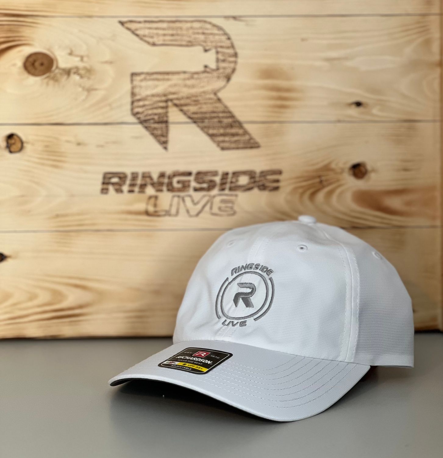 Richardson 220 - Ringside Live White with Silver Stitching