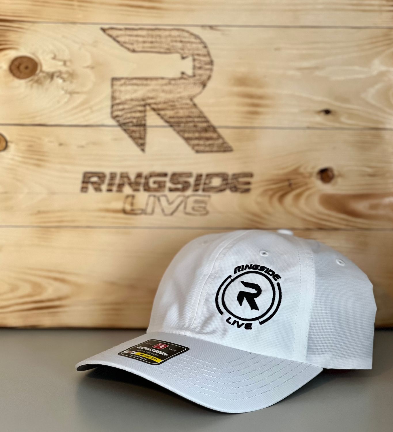 Richardson 220 - Ringside Live White with Black Stitching