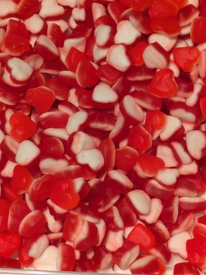 Petits coeurs fraise-créme lisses