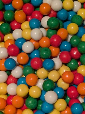 Billes de chewing-gum multicolores