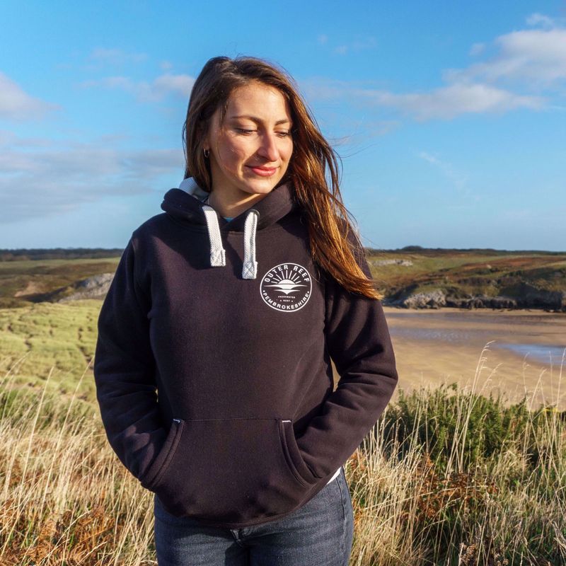 Outer Reef Unisex Hoodies, Colour: Black, Size: Small