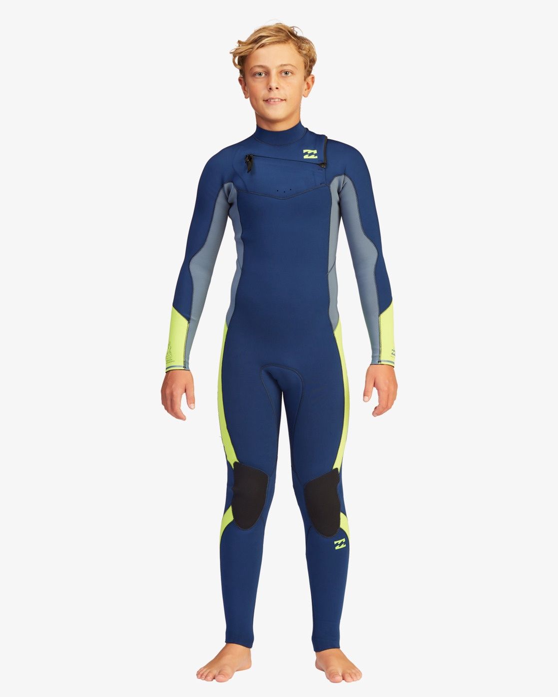 Billabong Boys Absolute 3/2 Chest Zip Wetsuit, Colour: Navy, Size: 8