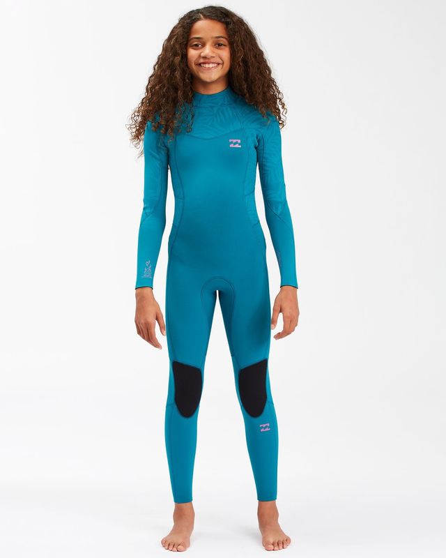 Billabong Girls Synergy 3/2 Back Zip Wetsuit - Blue Lagoon