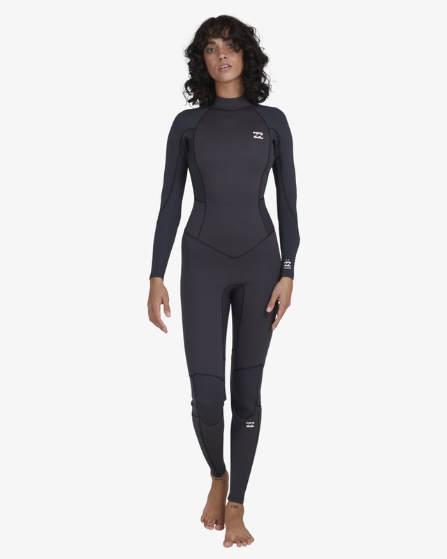 Billabong Womens Launch 3/2 Back Zip Wetsuit - Black, Size: Ladies 16