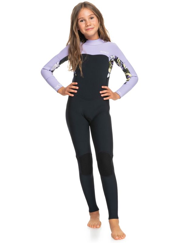 Roxy Girls Swell Series 4/3 Back Zip Wetsuit - Anthracite Splash