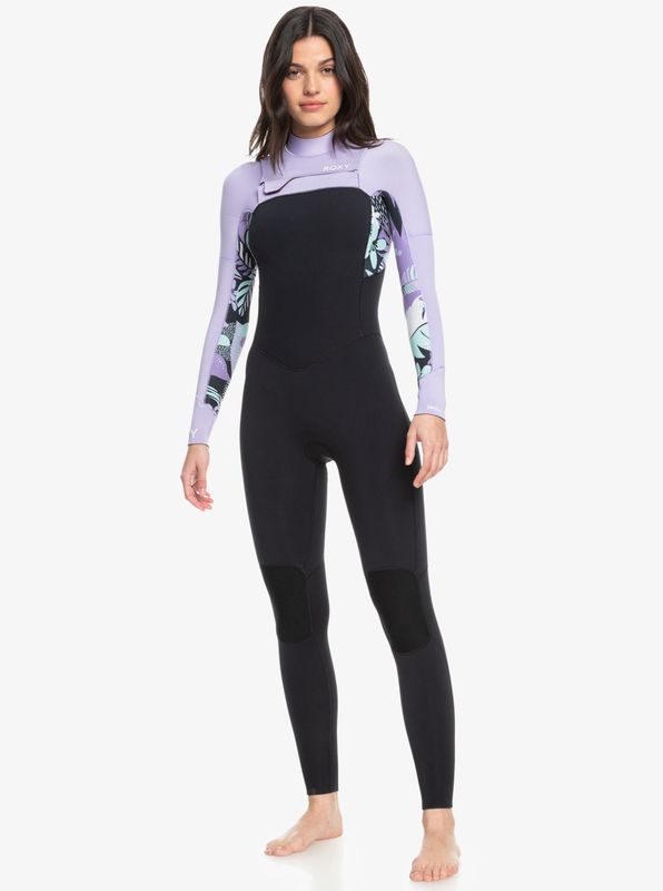 Roxy Womens Swell Series 3/2 Chest Zip - Anthracite Splash, Size: Ladies 8